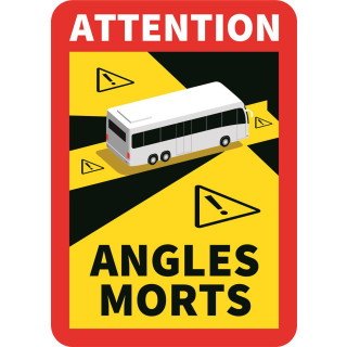 BUS Warnaufkleber "Angles Morts" Toter Winkel Frankreich 25x17cm D14991