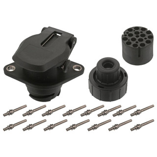 Steckdose mit Steckanschluss passend für Bergische Achsen, Scania, Renault (RVI), IVECO, Ford, ROR, Neoplan, Universal, Kässbohrer Achsen, Volvo, EVOBUS, Fruehauf (Crane), Trailor, DAF, Sauer Achsen, Mercedes Benz, MAN