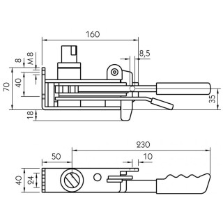 Spannratsche 40 mm Verzinkt Ausführung rechts