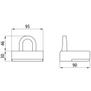 4x Zurrmulde mit Ring zum Einschweißen Zugkraft 2500 BxHxT 95x30x90 DIN 75410