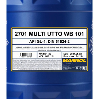 MANNOL Multi UTTO WB 101 20 Liter - LKW Ersatzteile beim Experten 