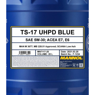 MANNOL TS-17 UHPD 5W-30 Blue 20 Liter - LKW Ersatzteile beim Experten  bestellen