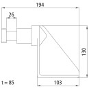 Pendelzapfen H 114 ST, Stahl roh, links