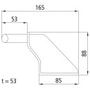 Pendelzapfen H 114/4,5, Stahl roh, links