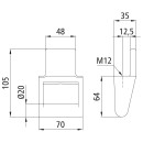 Scharnier H 119 E-Alu-K 30/13, verzinkt, für 25er...