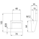 Scharnier H 119 E-Alu-K 30/13, verzinkt, für 30er...