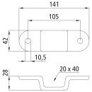 Rungenhalter 222, 20 x 40 mm, gesenkgeschmiedet, Stahl