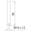 Felgen-Rohrmutter, M14 x 1,5, Länge 95 mm