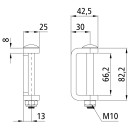 Scharnierlager mit Bolzen, verzinkt, 13 mm, für Scharnierblatt
