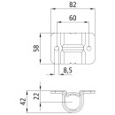 Rohrführung, rostfrei, mit Unterlage, für Ø 22/27 mm Drehstange