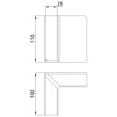 Einstecktasche, Ecktasche, geschlossen, 100x110x28 mm, roh