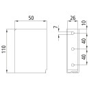 Einstecktasche, geschlossen, mit Lochbild, 50x110x26 mm, KTL