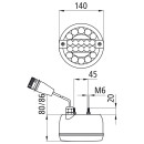 Nebelschlussleuchte LED, 12/24 V, 140 mm Ø, 0,15 m, 7-pol. ASS