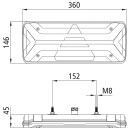 EcoLED II, 12/24 V, links, 7-pol. AMP, mit ISO-Impuls