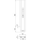 Blueline Aluminium-Eckrunge IL, hinten links, eloxiert, 800 mm