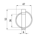 Klappsplint, galvanisch verzinkt, 6 mm, runder Federring