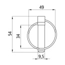 Klappsplint, galvanisch verzinkt, 9,5 mm, runder Federring