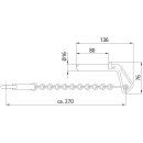 Vorstecker 16 x 80 mm roh mit Kette und 80er-Karabinerhaken