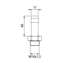 Schlauchstutzen, M16 x 1,5, für Ø 11 mm