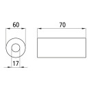 Gummirolle, Länge 70 mm, Ø 60 mm, Bohrung 17 mm