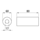 Gummirolle, Länge 80 mm, Ø 60 mm, Bohrung 17 mm