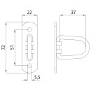 Bügelkrampe 37 mm, klappbar, verzinkt, zollzulässig