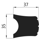 Rammschutzprofil, PVC, 37 x 35 mm, 3000 mm, anthrazit