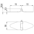 Seitenürscharnier verzinkt, L = 144 mm, B = 50 mm, H...