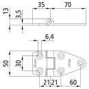 Suer Seitentürscharnier, verzinkt, L=105 mm, B=50...