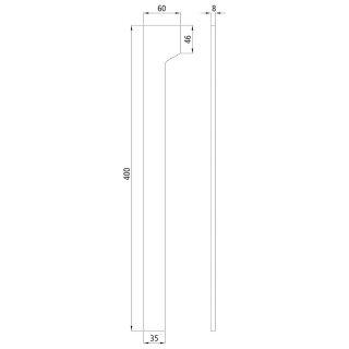 Bordwandendleiste für verstärkte Stahlbordwände, 400 mm lang