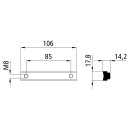 Gewindeschiene, 85 mm, Aluminium, roh, Legierung EN...