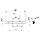 Gewindeschiene, 50/95 mm, Aluminium, roh, Leg. EN...
