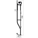 Alu Klapptrittprofil gefräst, 600 mm, mit Stopfen, pressblank