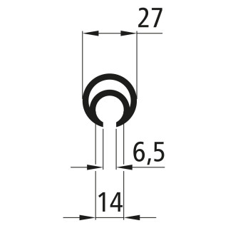 Alu-Planenspannrohr Ø 27 mm, Länge 2700 mm