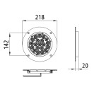 Innenleuchte LED, 12/24 V, Ø 220 mm, Einbauversion, 140 Lumen