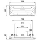 EcoLED II, 12/24V, links, 7-pol.+ 4x2-pol. ASS, ISO-Impuls