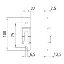 Gegenhalter/Verschlusstasche H 400, links=rechts, zum Annieten