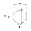 Klappsplint, galvanisch verzinkt, 8 mm, runder Federring