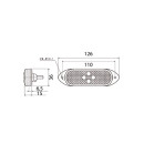 SMD 04 CK - Heckansicht Positionsleuchte, LED, ADR, rot, 24V, Click-in Anschluss für Flachkabel, mit 500mm Kabel, mit Rückstrahler