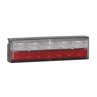 CTL 15 A - Mehrkammerleuchte, rot/weiß, 24V, LED, mit Anschluss DT4, Rückenfixierung, 3 Funktionen (Bremsleuchte + Schlussleuchte + Dynamischer Blinker)