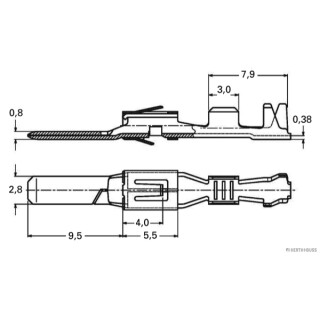 50251858 HERTH+BUSS ELPARTS Crimpverbinder AMP Tyco JPT, 2,8 mm, 0 