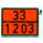 Zweistoff-Drehtafel starr, mit Prägung 33/1203 bzw. 30/1202, 400 × 300 mm, Stahlblech ohne Kantenschutz, mit Halter, Typ I, retroreflektierend RA1/A, orange mit schwarzem Rand, mit Befestigungselementen
