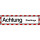Lkw-Schild "Achtung - Überlänge", 200 × 800 mm, selbstklebende Folie, Grund weiß, Druck schwarz, Rand weiß-rot
