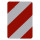 Warntafel starr, 282 × 423 mm, linksweisend, selbstklebende Folie, Typ I, retroreflektierend RA1/A, weiß-rot