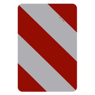 Warntafel starr, 282 × 423 mm, rechtsweisend, Stahlblech ohne Kantenschutz, Typ I, retroreflektierend RA1/A, weiß-rot