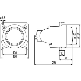HELLA 1KL 007 834-077 DE/Halogen-Scheinwerfereinsatz, Fernscheinwerfer - 24/12V