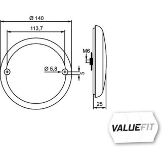 HELLA VALUEFIT 2SB 357 026-011 Heckleuchte - Valuefit - LED - 24/12V