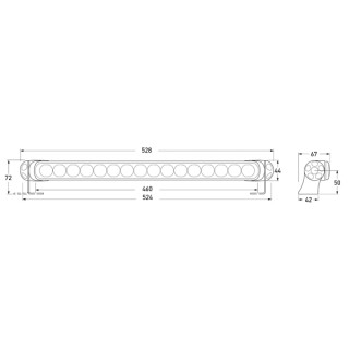 HELLA 2XD 958 130-661 LED-Arbeitsscheinwerfer - Light Bar LB470 R - 12/24V