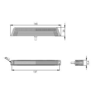 LED Nebelschluss-/Rückfahrleuchte PRO-MIDI-CAN, Kabel 0,5m, 12/24V 