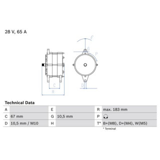 Drehstromgenerator - Bosch 0 986 039 490 - 0986039490